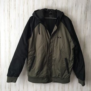 Oakley Insulated Hunter Green Black Hooded Coat